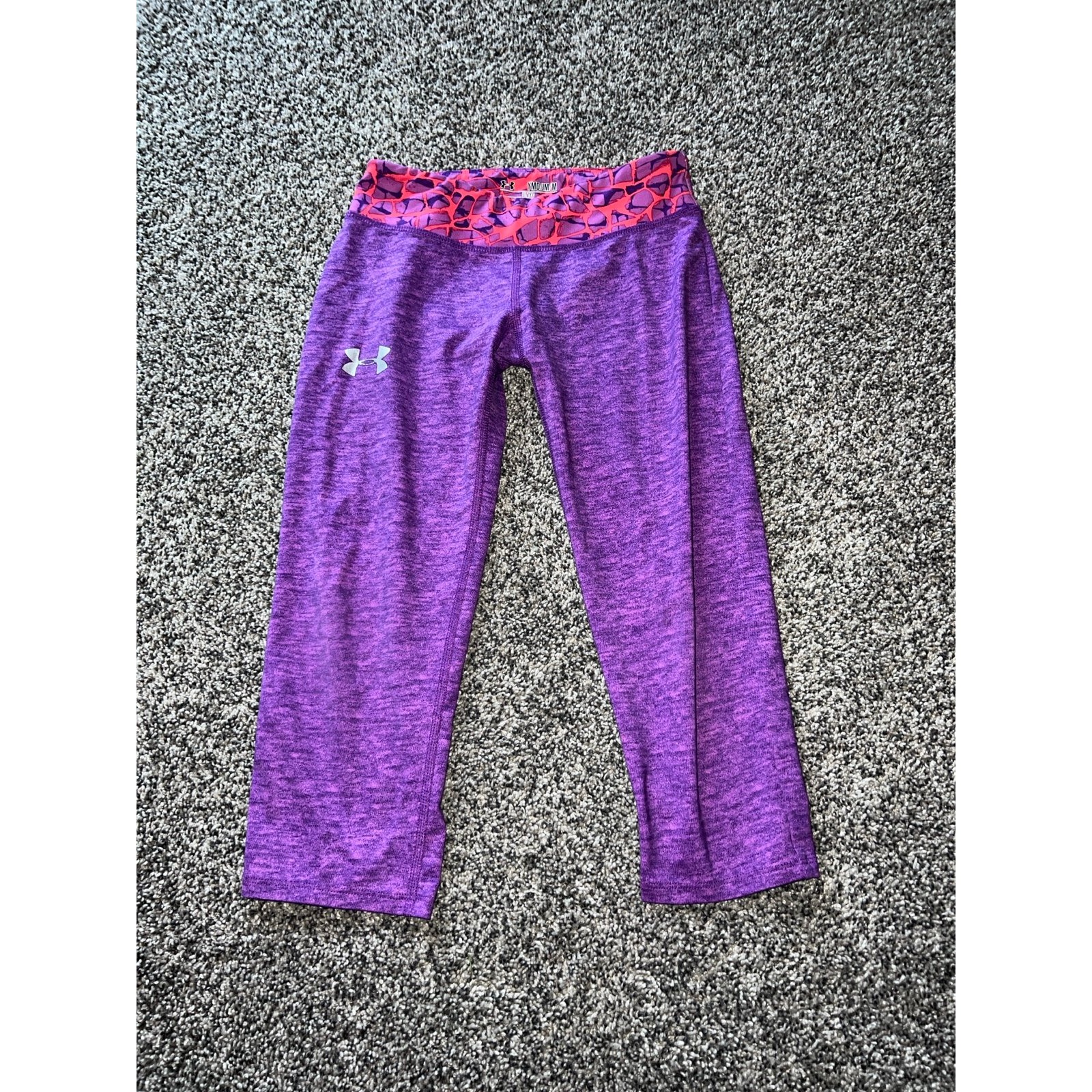 Under Armour Girls Purple Coupe Fitted Leggings Size Youth Medium